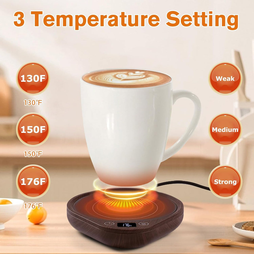 Electric Coffee Mug Warmer Heating Plate Set Circular Hot Drink Warmer