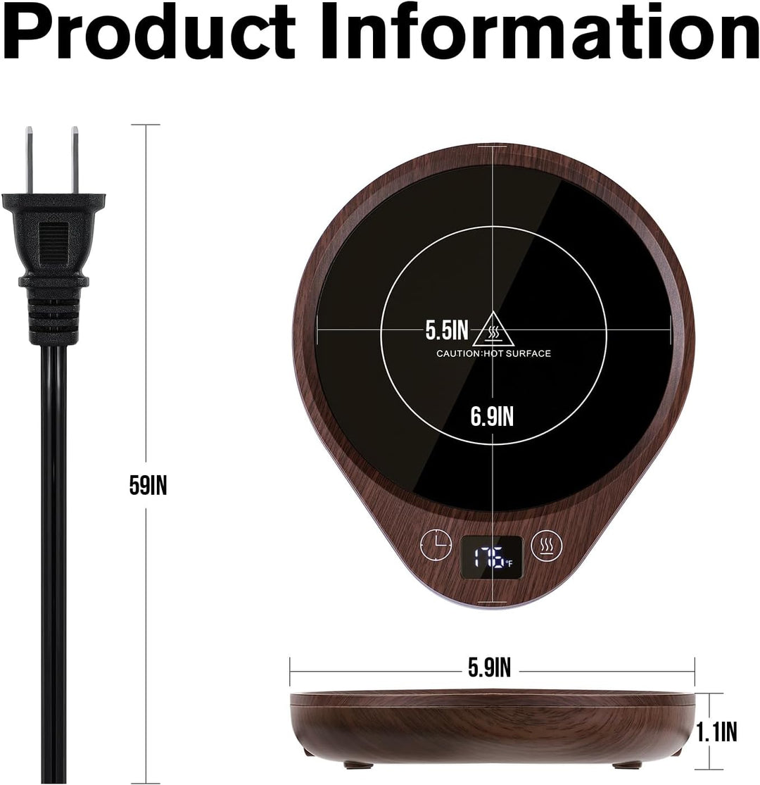 Electric Coffee Mug Warmer Heating Plate Set Circular Hot Drink Warmer