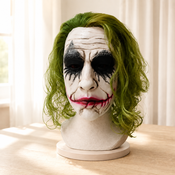 Joker Green Hair Clown Latex Mask Halloween Horror Adult