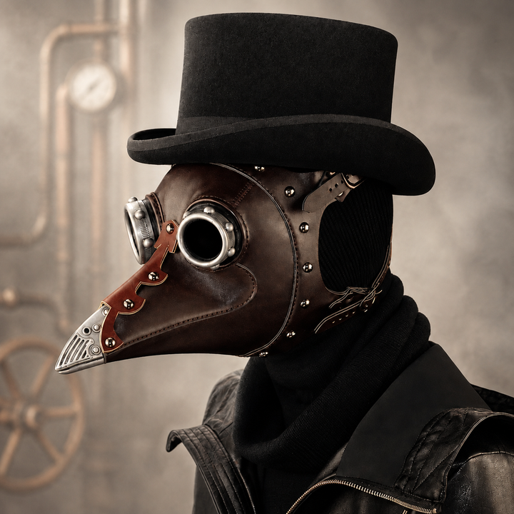 Plague Doctor Mask and Hat Steampunk Halloween Scary