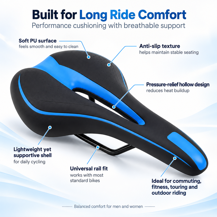 Extra Soft Gel Bicycle Saddle Ergonomic Hollow Comfort Bike Seat