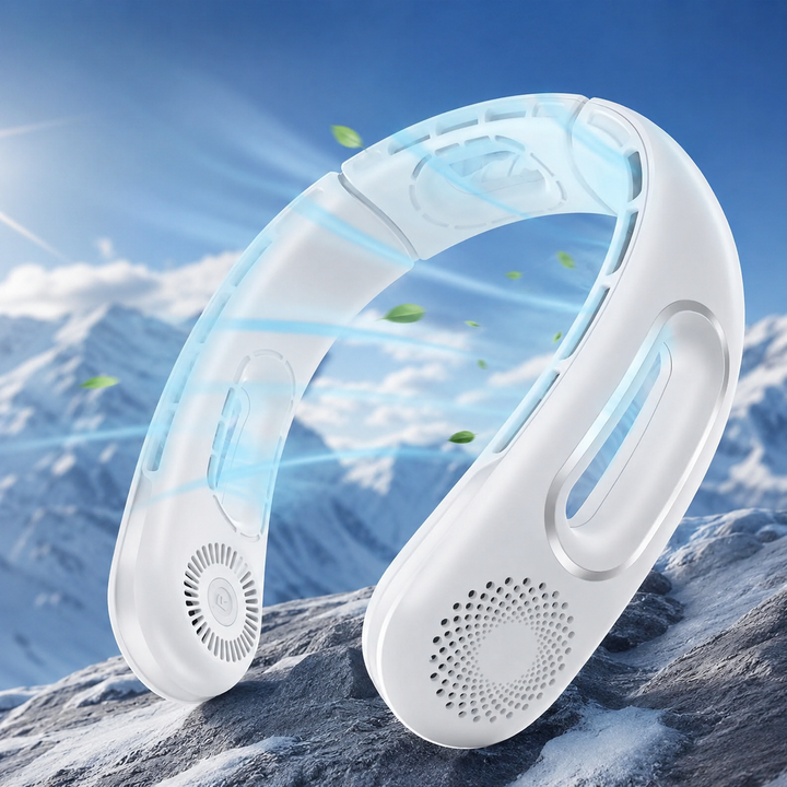 Bladeless Neck Fan Portable Rechargeable 4 Speed 360 Degree Cooling Fan