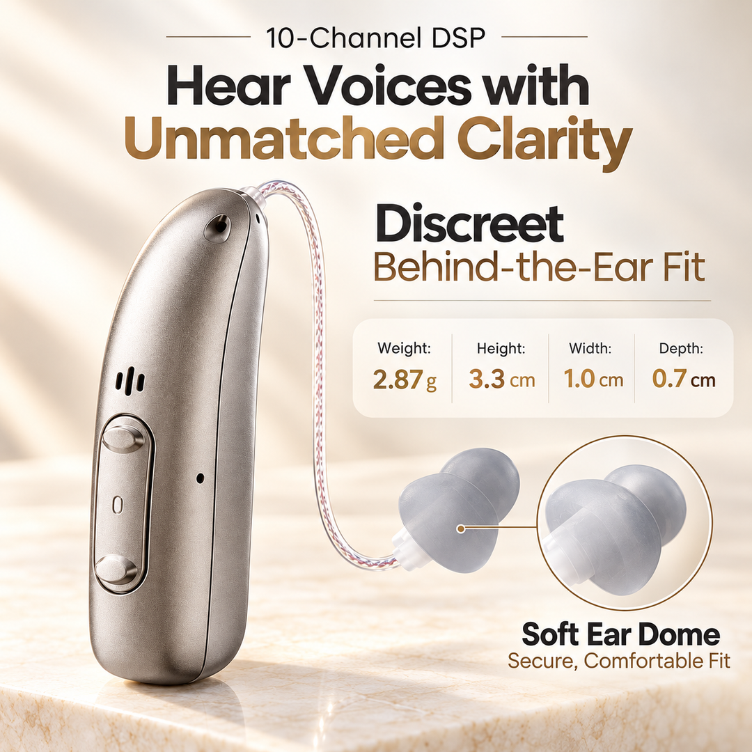 Rechargeable BTE Digital Hearing Aids with Noise Cancelling