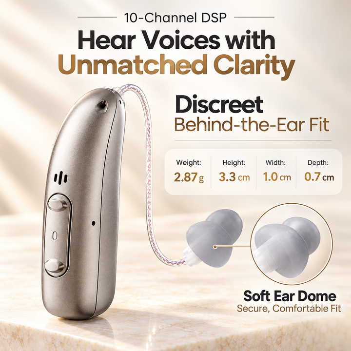 Rechargeable BTE Digital Hearing Aids with Noise Cancelling