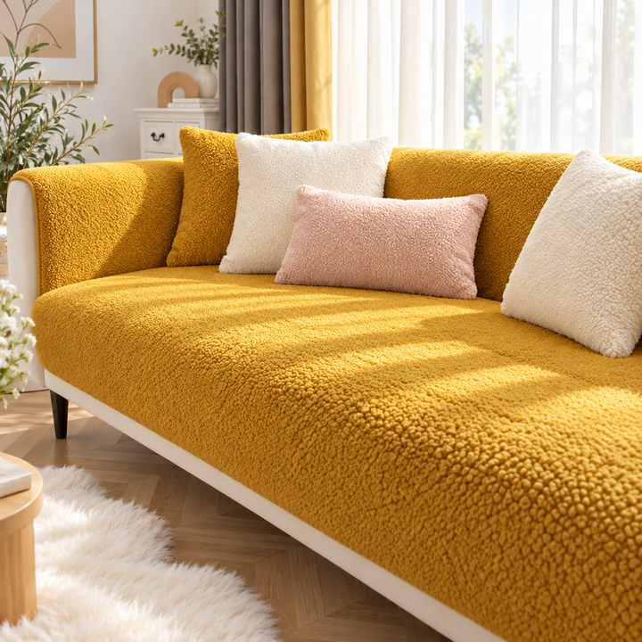 Waterproof Sofa Cover Sherpa Fleece Couch Protector Washable