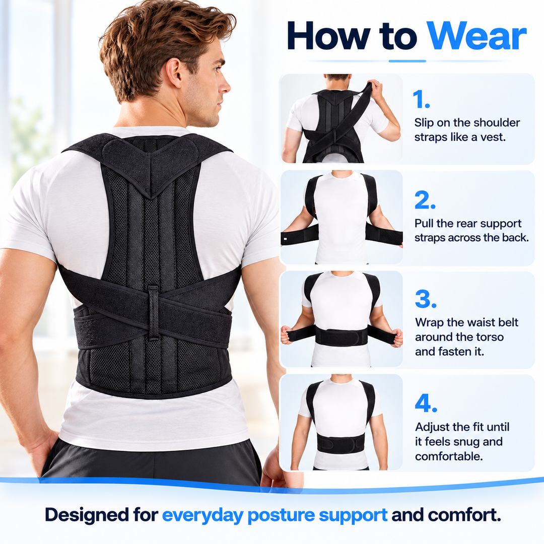 Posture Corrector Back Brace Adjustable Lumbar Support Belt