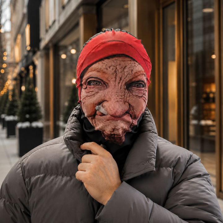 Old Lady Face Mask Funny Halloween Novelty Adult