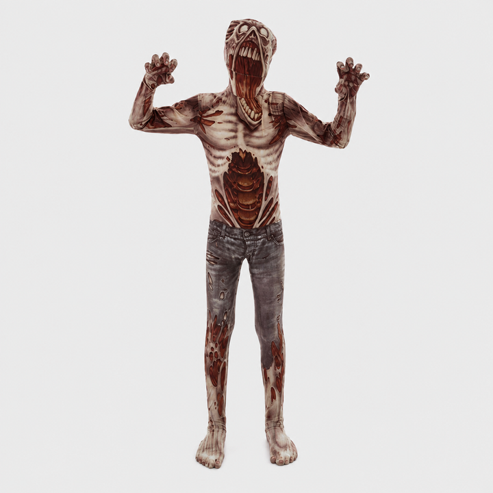 Mens Slenderman Faceless Bodysuit Costume Halloween Horror