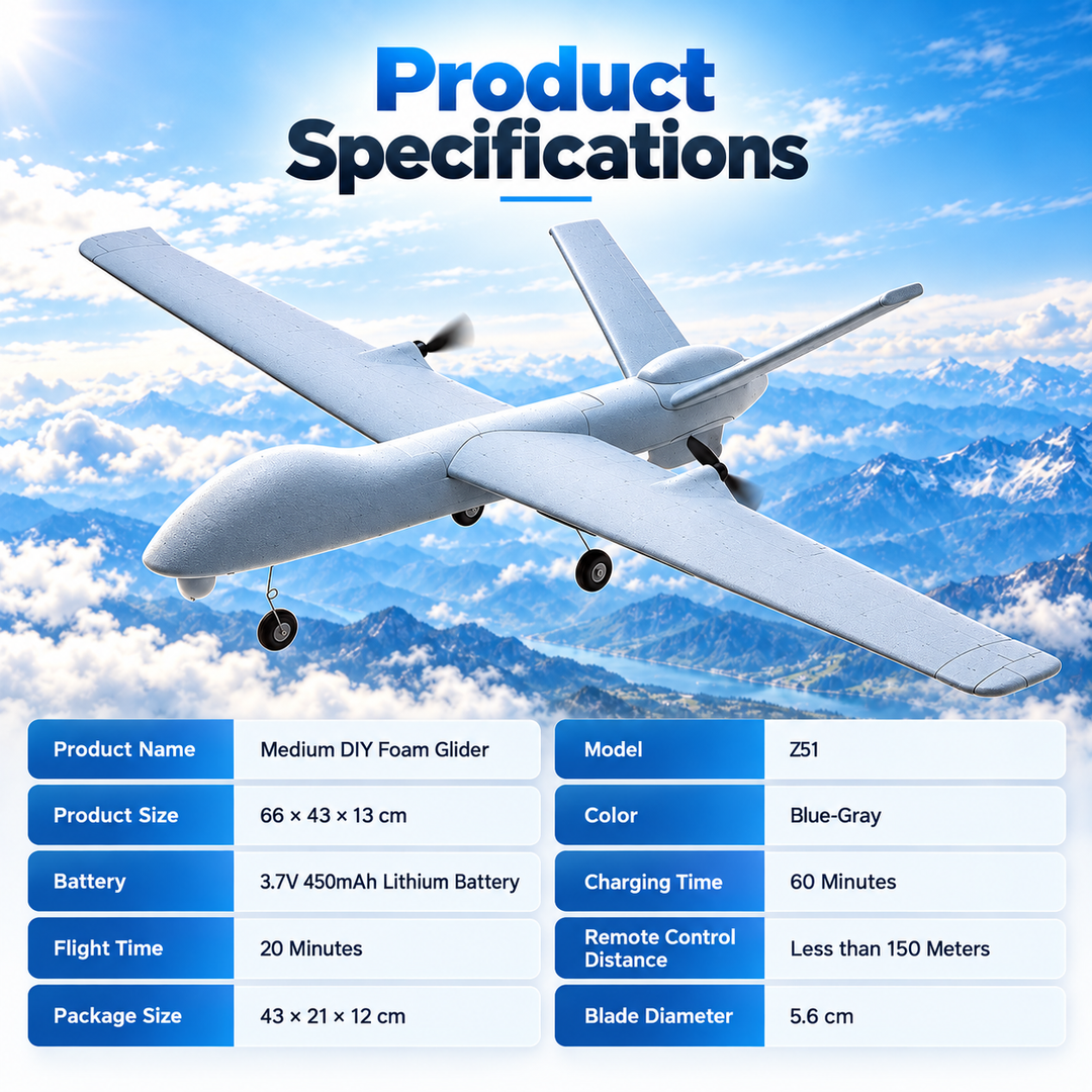 RC Plane Predator Z51 Remote Control Glider 2.4G Fixed Wing Aircraft