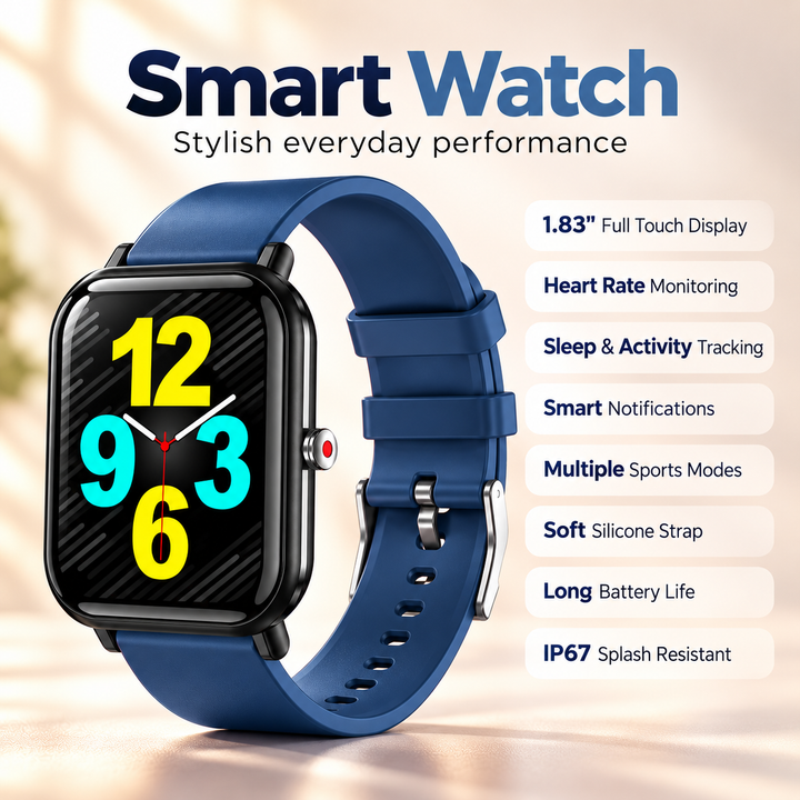 Waterproof Fitness Smart Watch Heart Rate Activity and Sleep Tracker