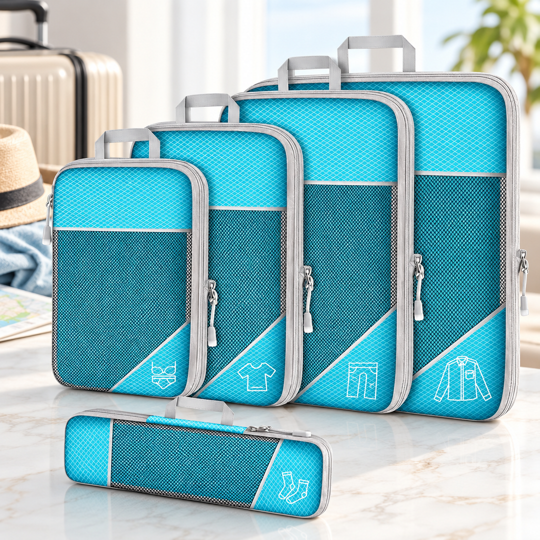 Compression Packing Cubes Travel Luggage Organiser Set