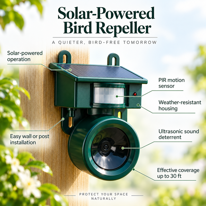 Motion Sensor Bird Deterrent Pigeon Repeller with Sound