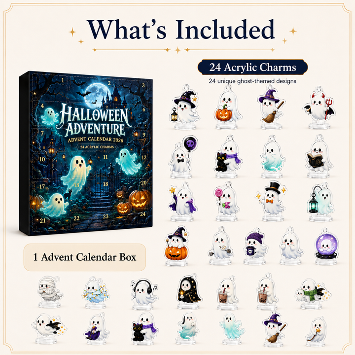 Halloween Ghost Advent Calendar 24 Acrylic Charms