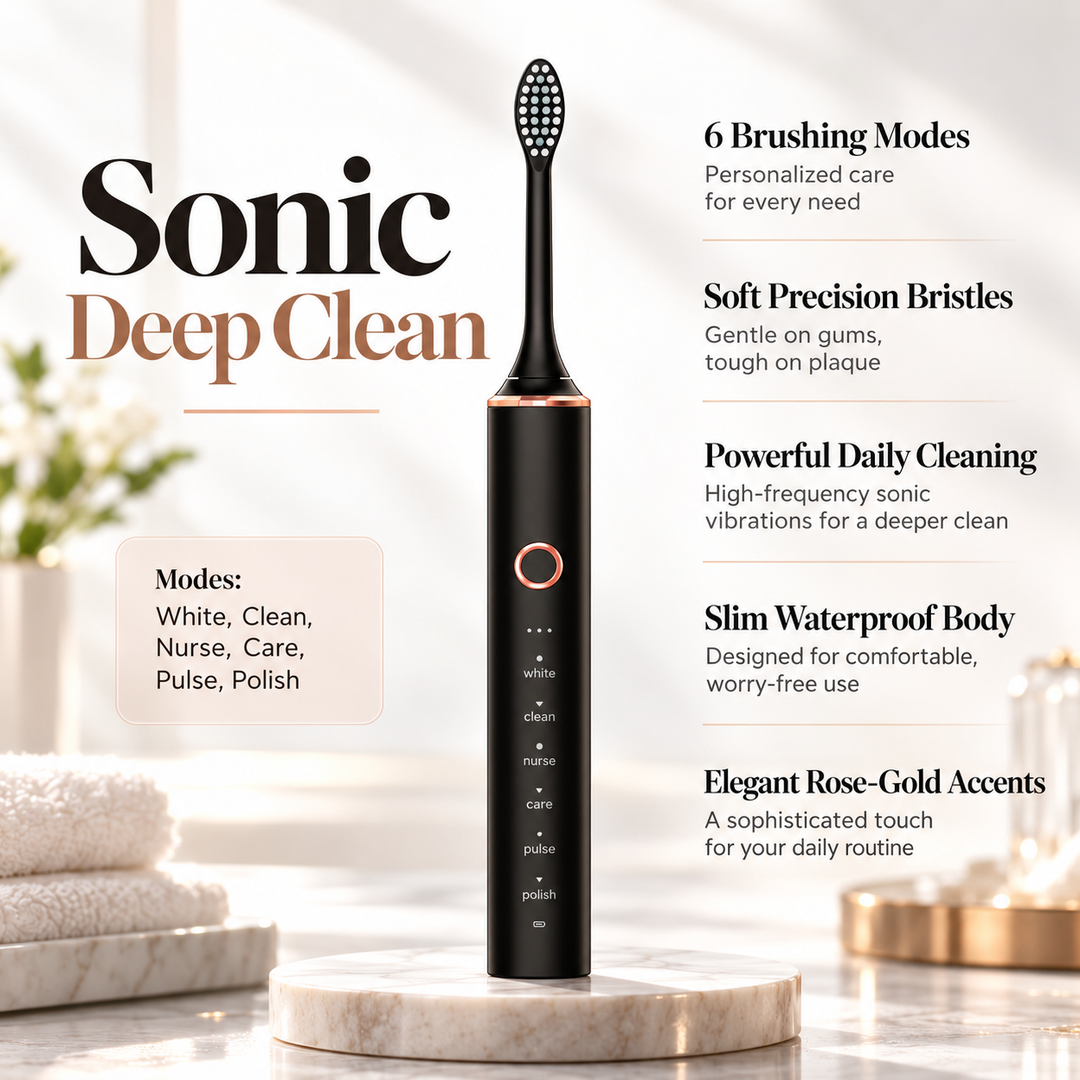 Sonic Electric Toothbrush Rechargeable Multiple Modes Heads