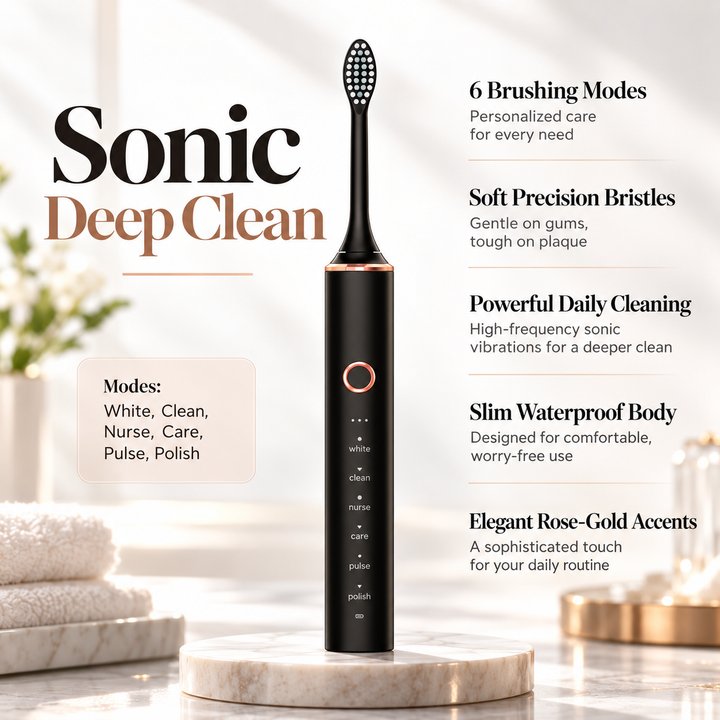 Sonic Electric Toothbrush Rechargeable Multiple Modes Heads