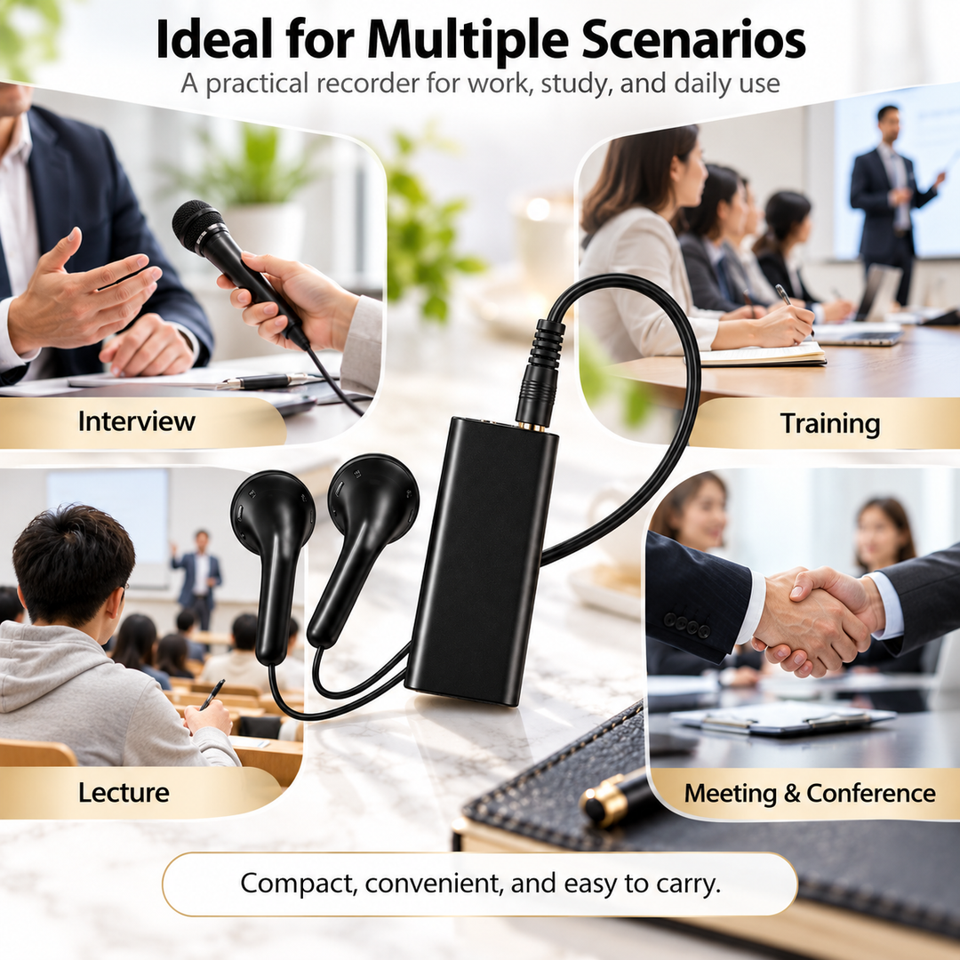 Mini Voice Recorder 8GB Portable Rechargeable Audio Dictaphone