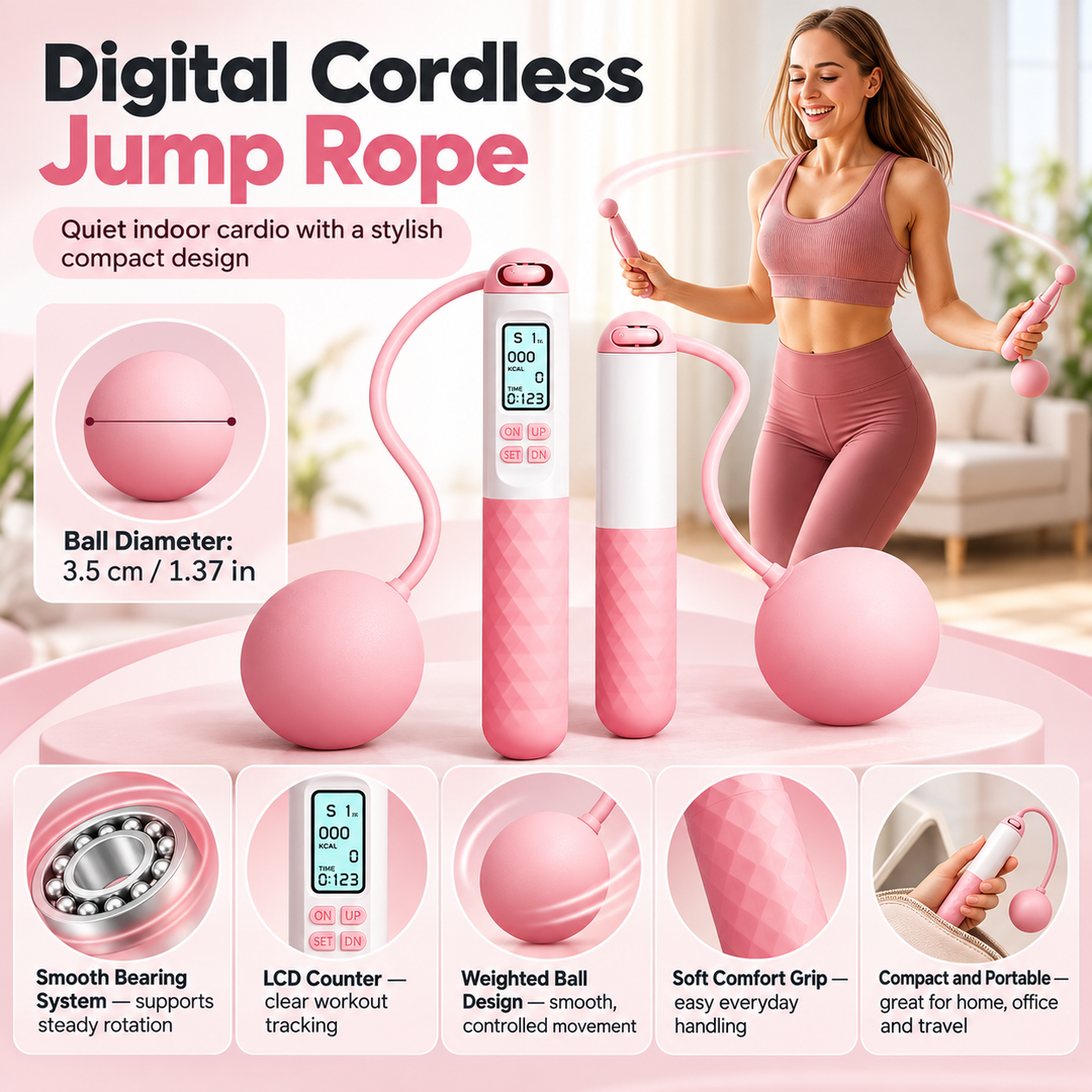 Weighted Cordless Jump Rope with Counter Tangle Free Skipping