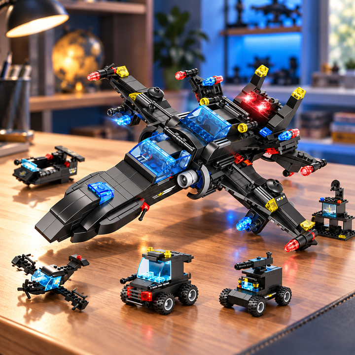 8 in 1 Building Block Set Robot Aircraft Car Police SWAT Toy