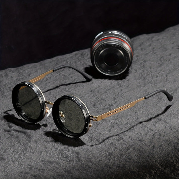 Circular Glasses with Self-Adjusting Color Changing Lenses