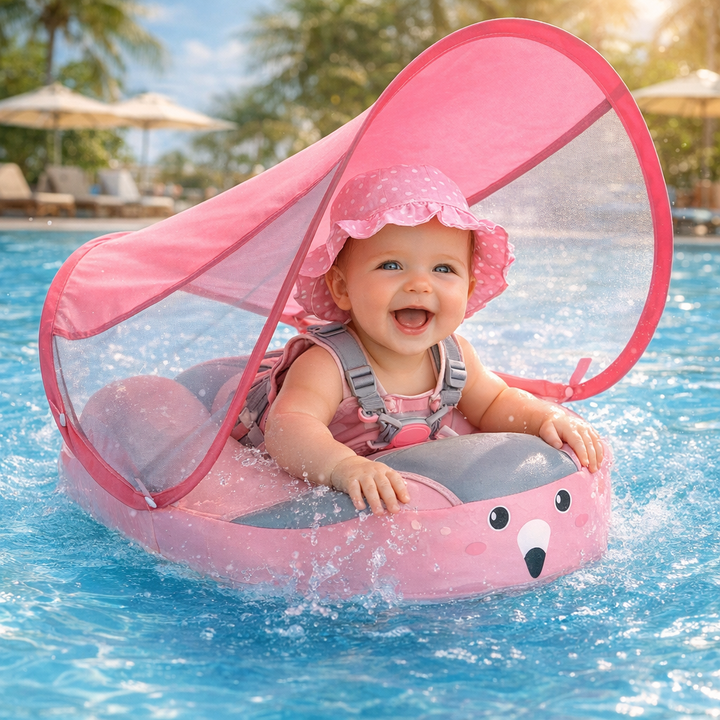 Baby Circular Swim Float with Sun Canopy and Safety Seat