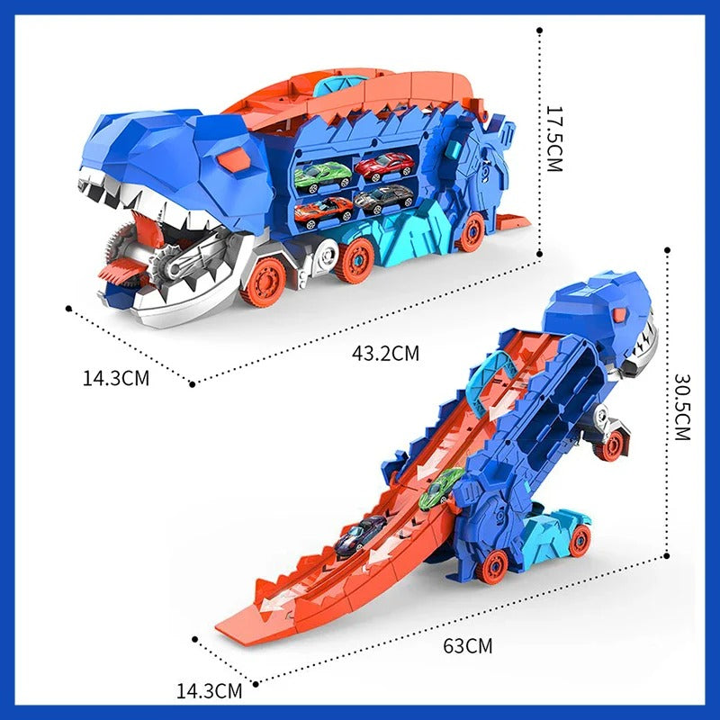 Dinosaur Truck and Car Toy Vehicle Play Set
