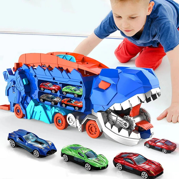 Dinosaur Truck and Car Toy Vehicle Play Set