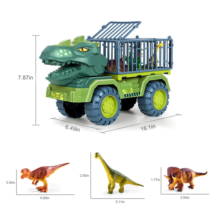 Dinosaur Transport Truck Toy Set Car Carrier Vehicle Playset
