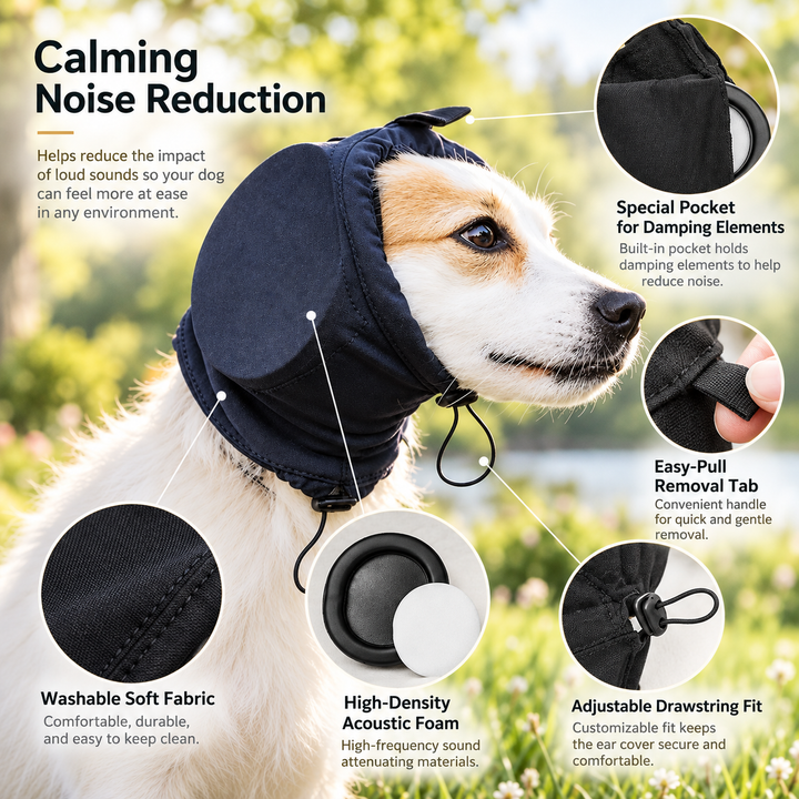 Dog Ear Protectors Noise Suppressing Calming for Fireworks