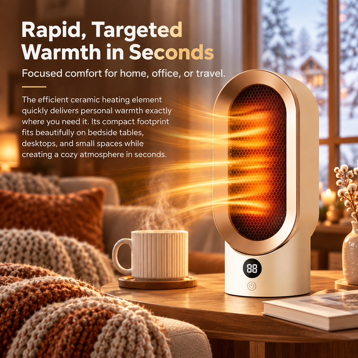 Portable Space Heater Electric Ceramic Fan Heater for Small Rooms