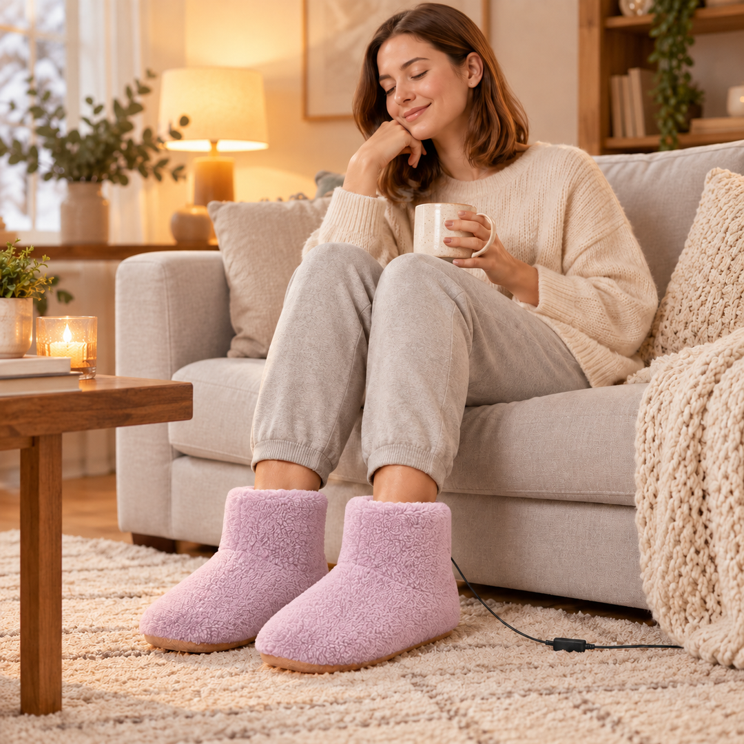 Rechargeable Heated Slippers USB Electric Foot Warmers for Home