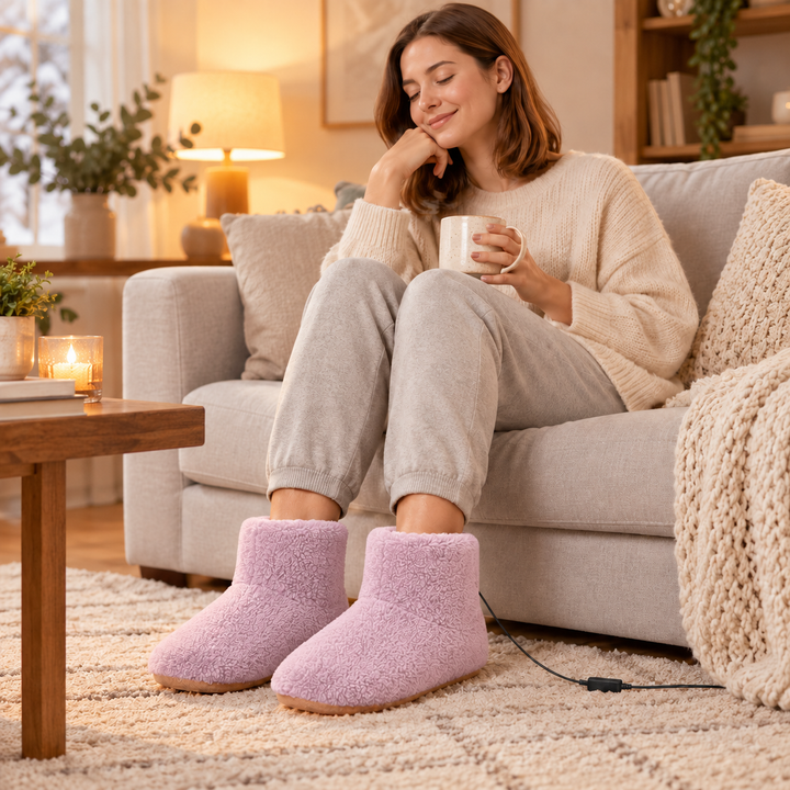 Rechargeable Heated Slippers USB Electric Foot Warmers for Home