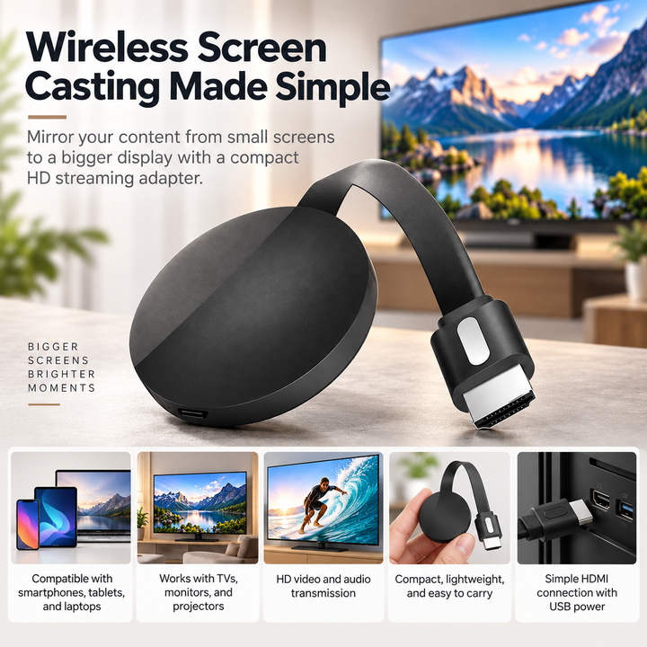 Wireless HDMI TV Dongle Screen Mirroring Stick for Phone