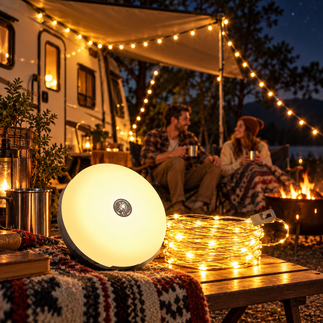 4 in 1 Camp Light Rechargeable Lantern String Lights Power Bank