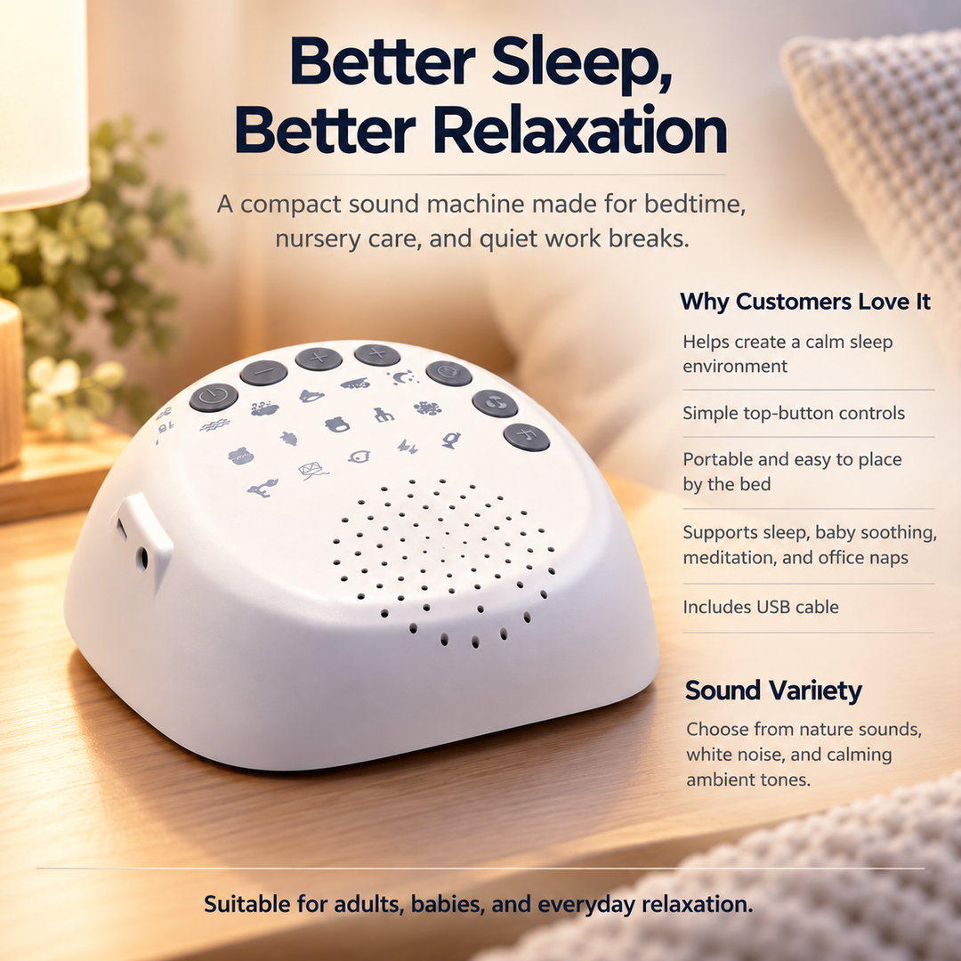 White Noise Machine Sleep Sound Machine with Timer for Baby