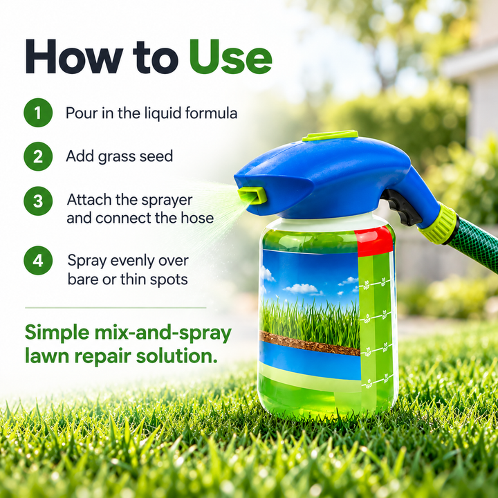Liquid Lawn Spray On Grass Seed Hydro Mousse for Patchy Lawns