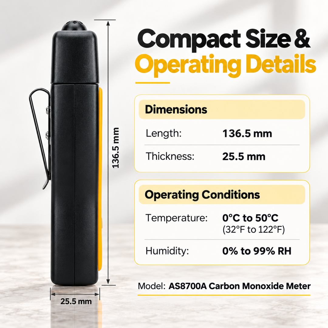 Portable Carbon Monoxide Detector Handheld CO Gas Meter Alarm