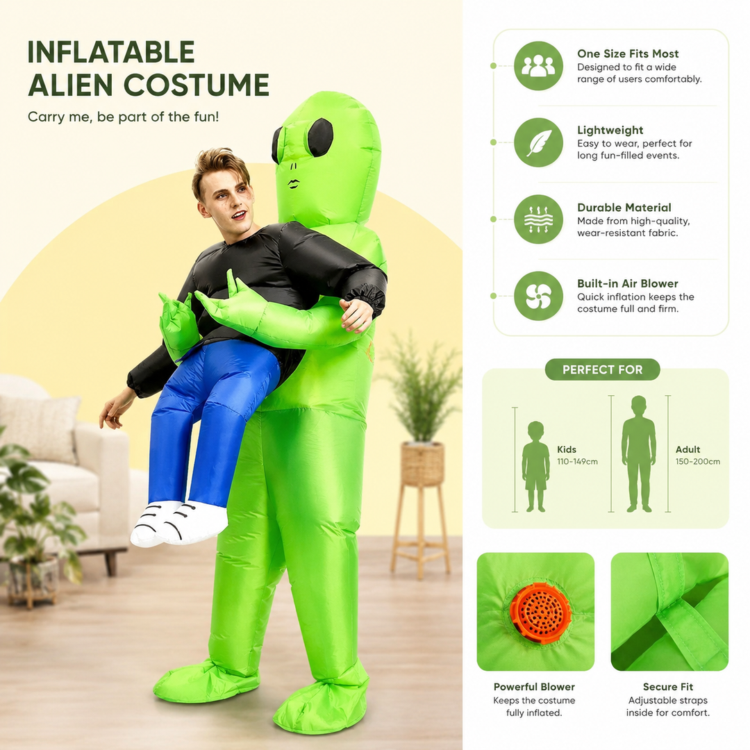 Kids Alien Abduction Inflatable Costume Halloween Funny
