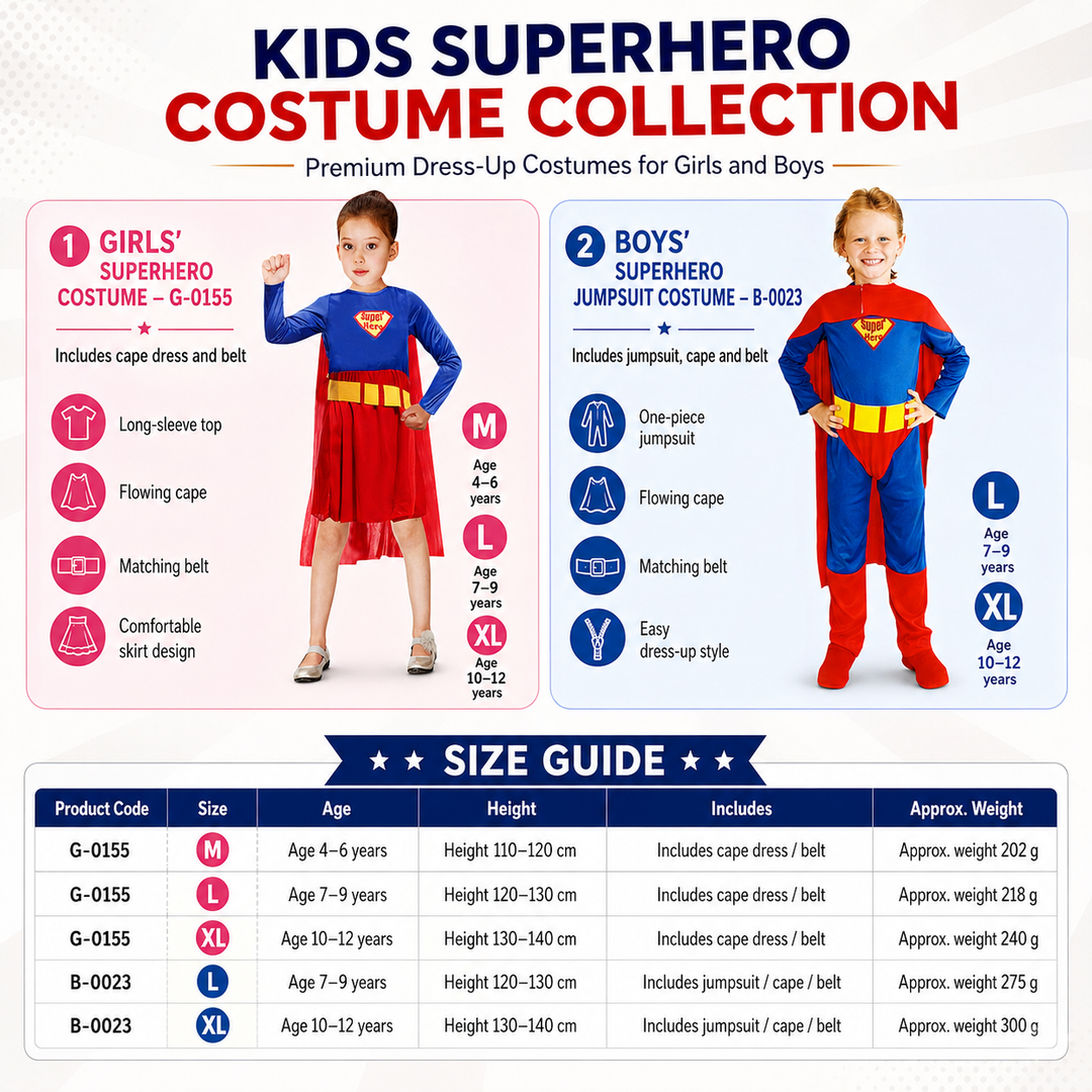 Girls Superhero Costume Dress with Cape Halloween