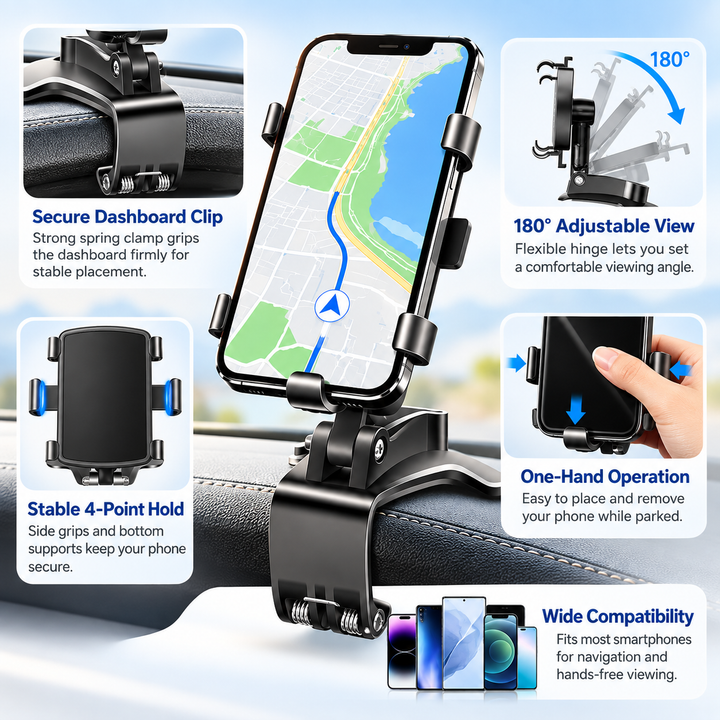 Multifunctional Car Phone Holder Dashboard Windscreen Vent Mount