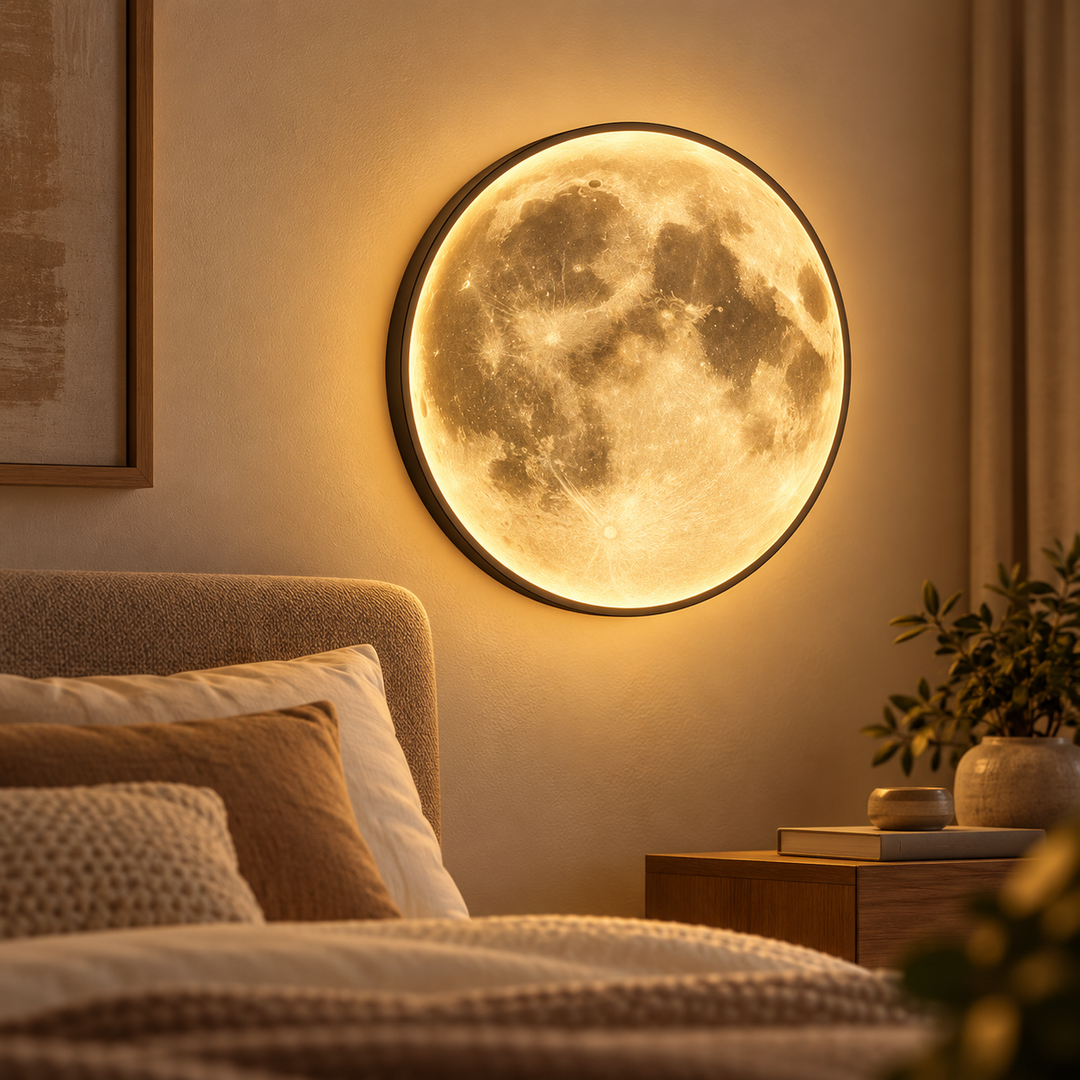 LED Moon Lamp 3D Printed Night Light Adjustable Brightness