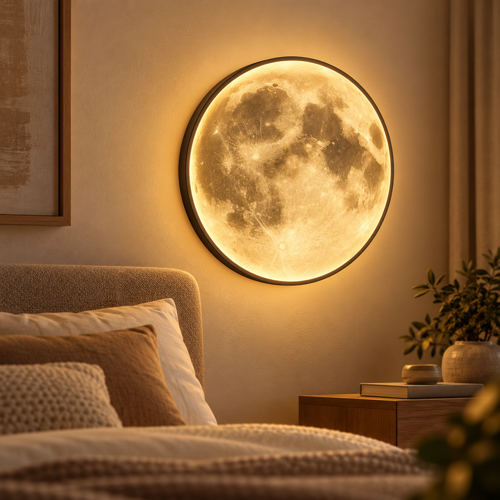 LED Moon Lamp 3D Printed Night Light Adjustable Brightness
