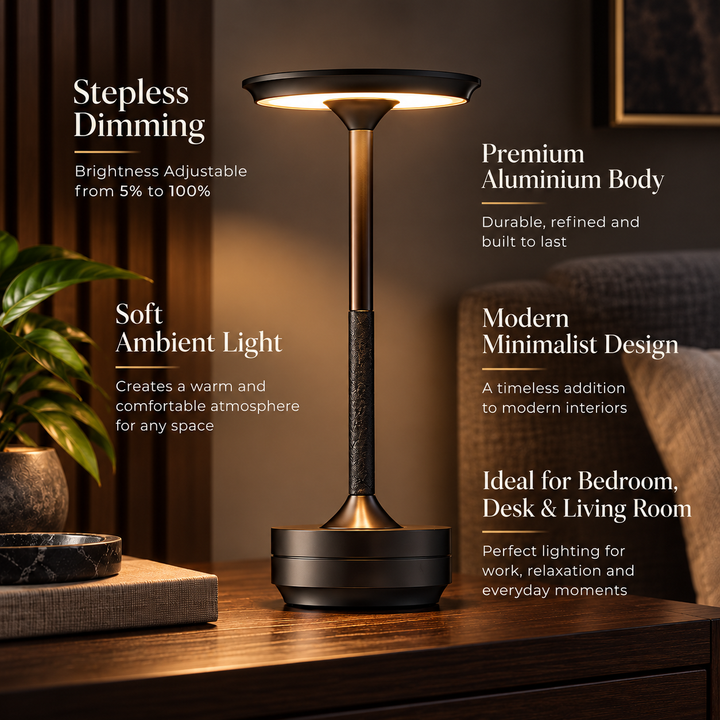 Cordless Rechargeable Table Lamp Touch Control Dimmable Light