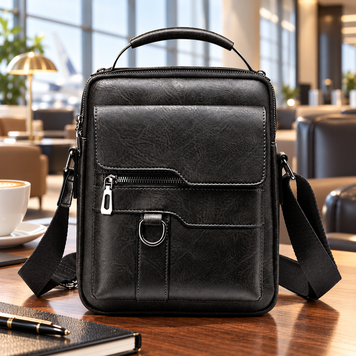 Mens Genuine Leather Shoulder Bag Crossbody Messenger Bag