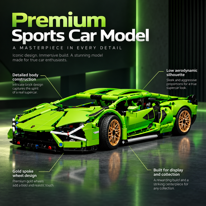 Racing Supercar Building Blocks 1280 Pieces Remote Control Kit
