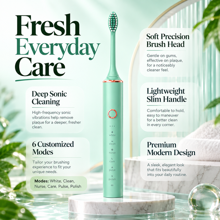 Sonic Electric Toothbrush Rechargeable Multiple Modes Heads