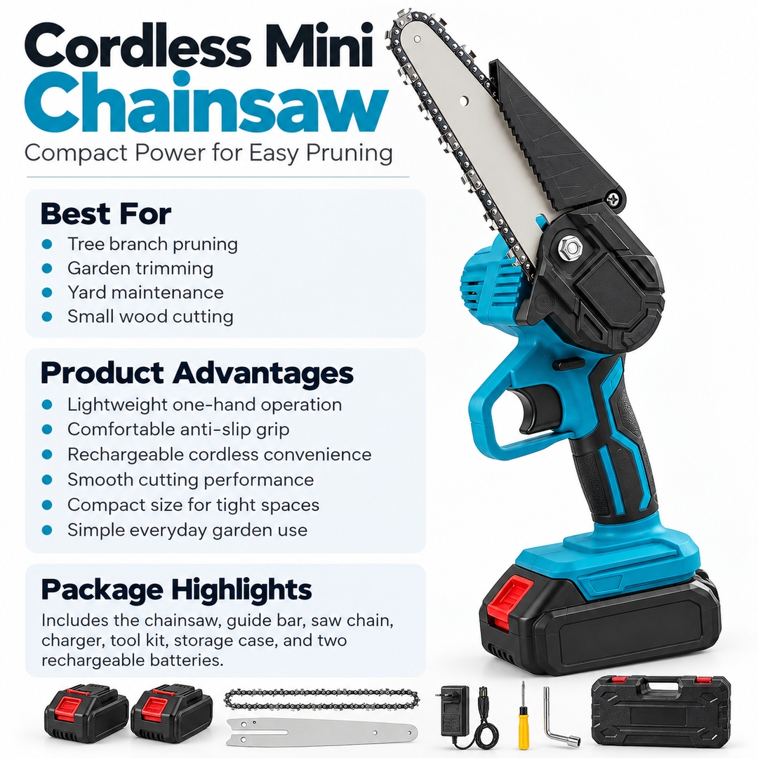 Cordless Electric Chainsaw Lightweight Rechargeable Mini Saw