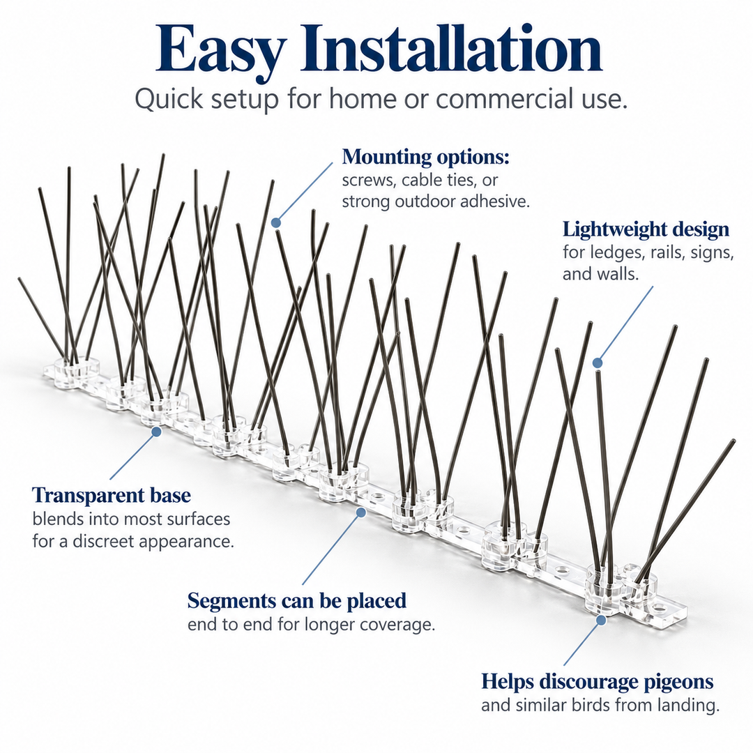 Stainless Steel Pigeon Spikes Bird Deterrent Anti Roosting Spikes 25cm