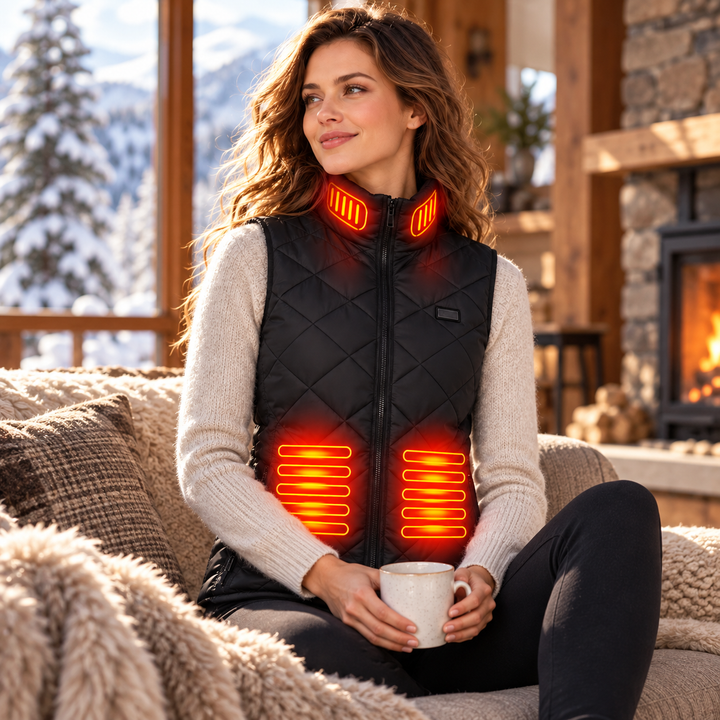 Womens Heated Waistcoat 9 Heating Zones Rechargeable Gilet