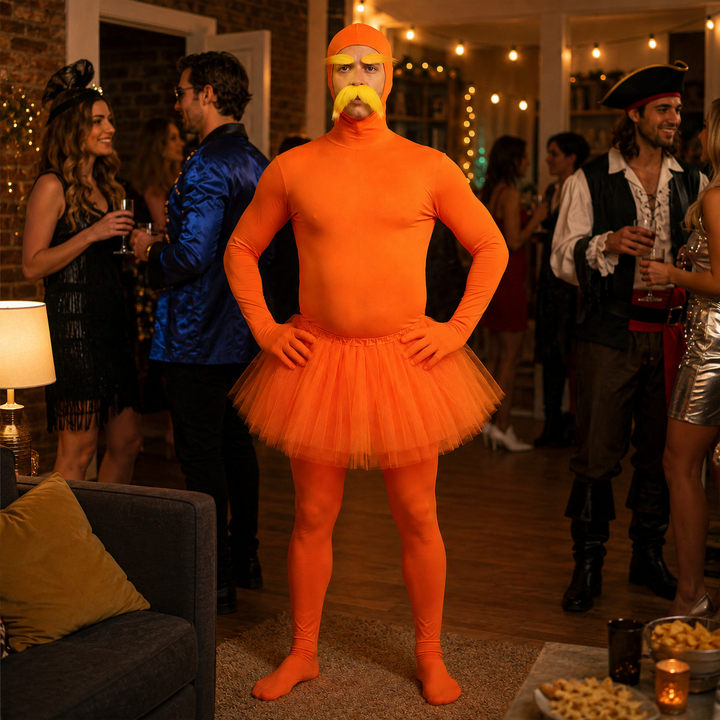 Orange Bodysuit Costume Funny Character Halloween Cosplay