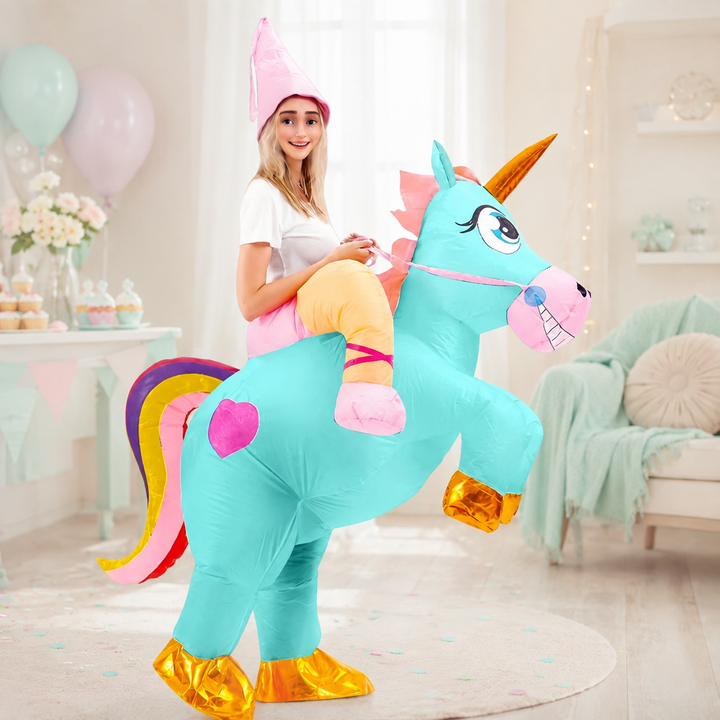 Inflatable Unicorn Ride-On Costume Adults Halloween Funny